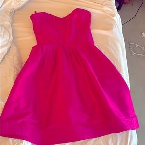 Pink strapless cocktail dress
